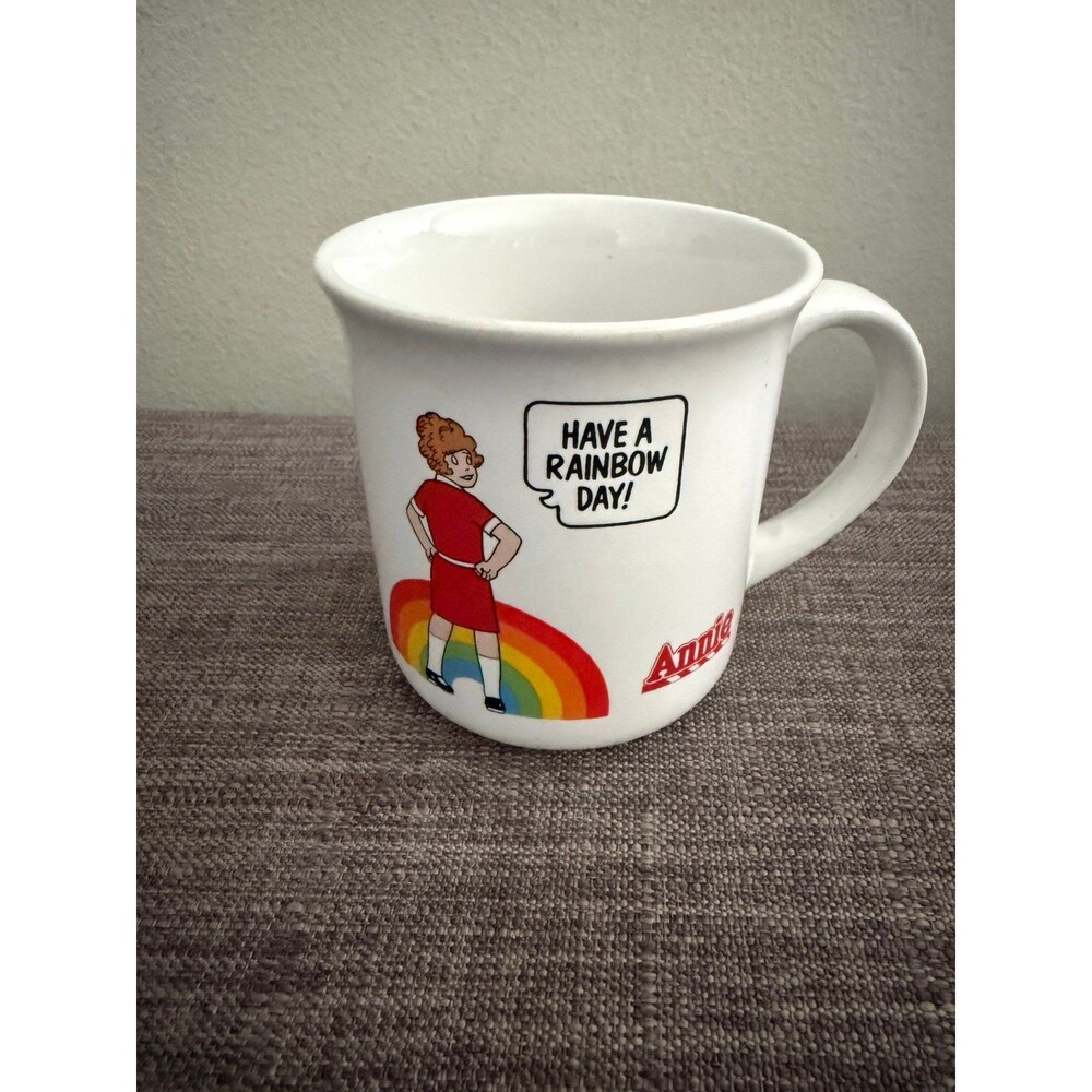 Vintage 1982 Orphan Annie “Have a Rainbow Day” Coffee Mug by Applause